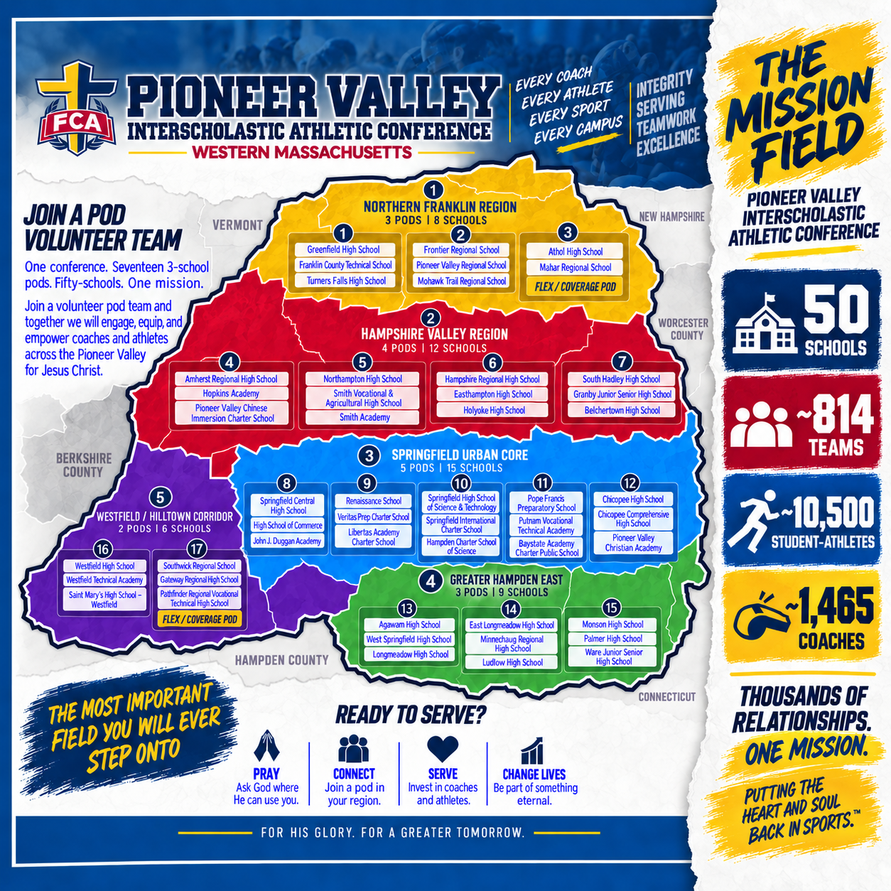 Pioneer Valley Interscholastic Athletic Conference POD map