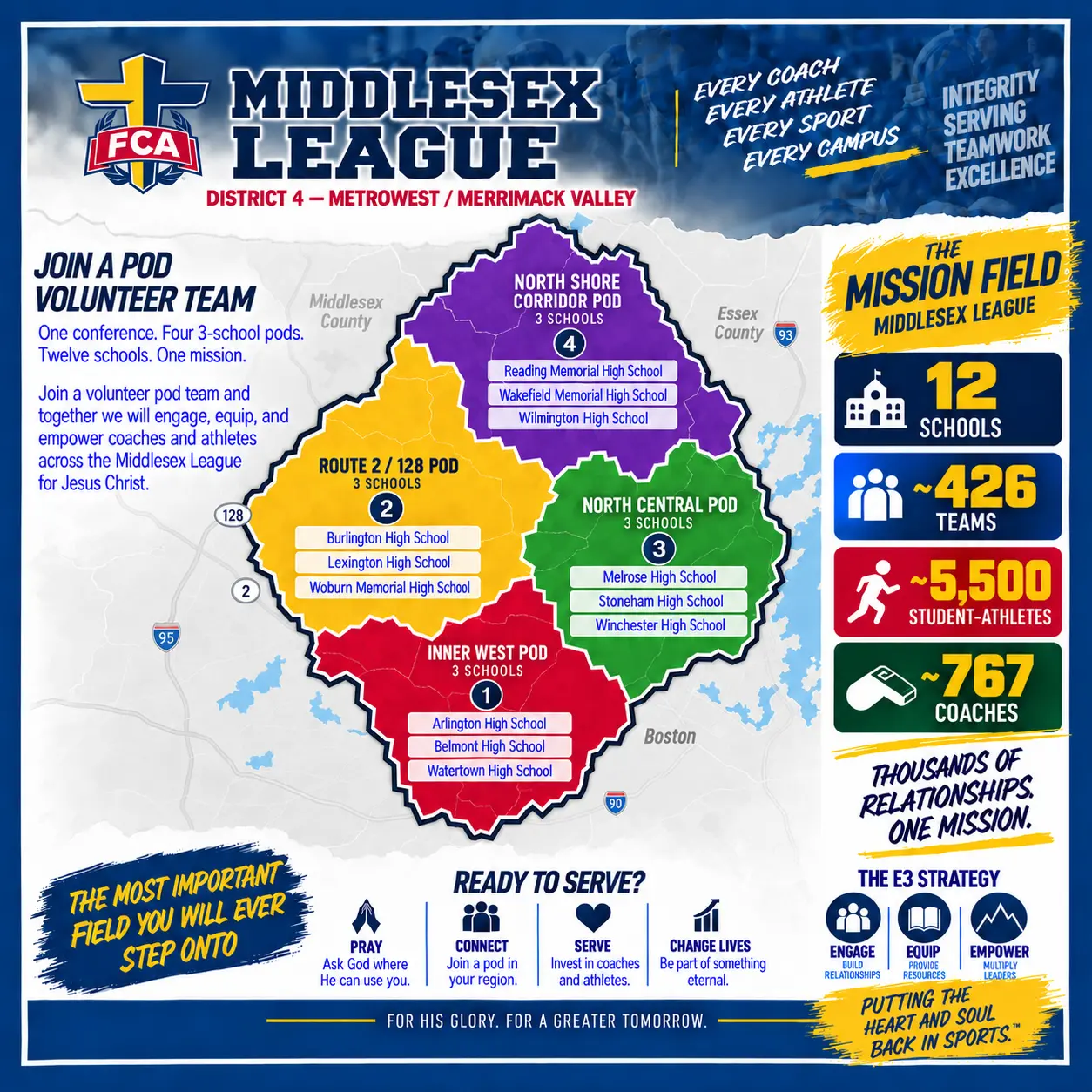 Middlesex League POD map