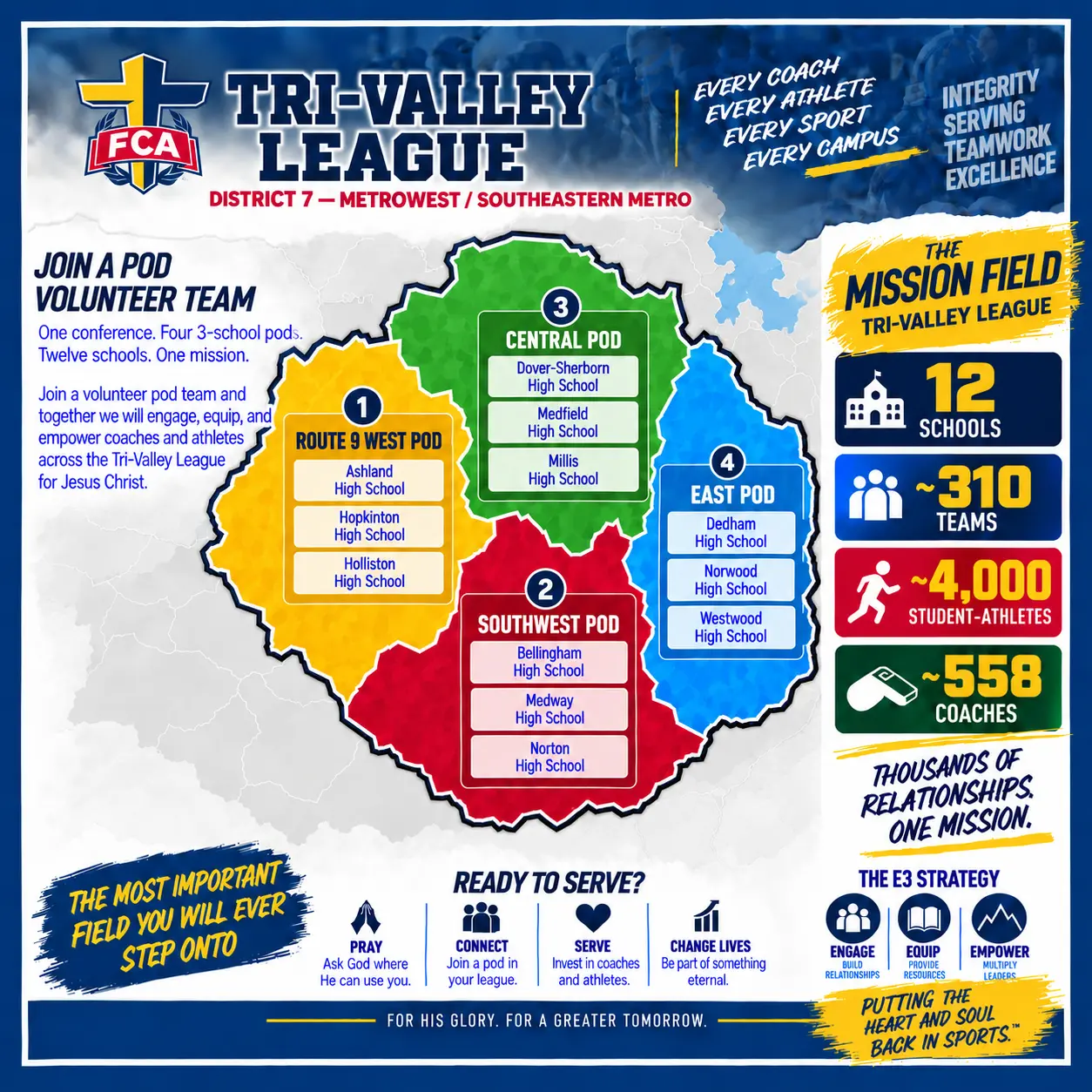 Tri-Valley League POD map